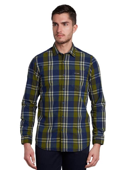 olive green checkered casual shirt - 17506297 - Very Small Image - 1
