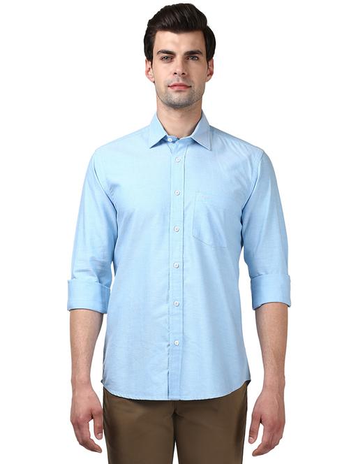 light blue solid casual shirt - 17506394 - Very Small Image - 1