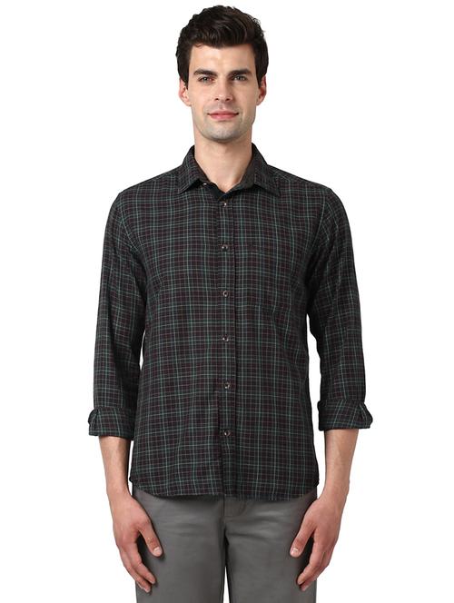 brown checkered casual shirt - 17506419 - Very Small Image - 1