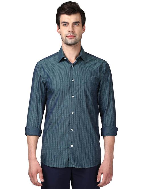 green self design casual shirt - 17506422 - Very Small Image - 1
