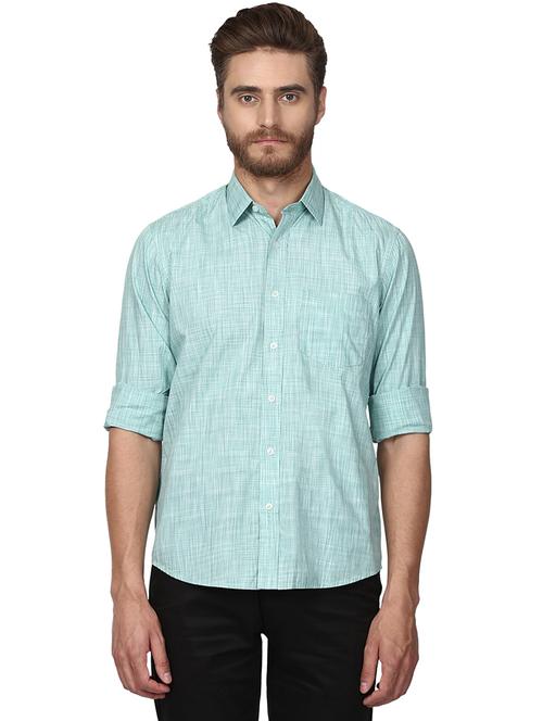 green self design casual shirt - 17506443 - Very Small Image - 1