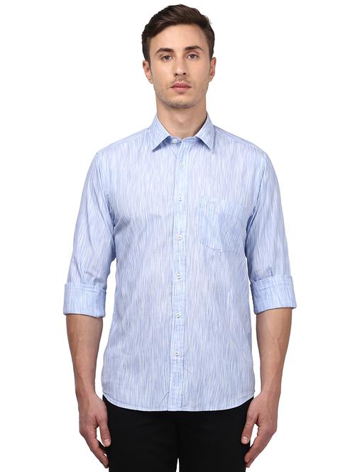 blue striped casual shirt - 17506445 - Very Small Image - 1