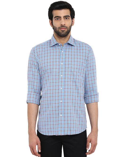 light blue checkered casual shirt - 17506488 - Very Small Image - 1