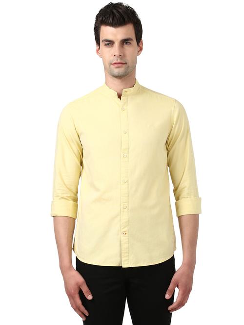 yellow solid casual shirt - 17506592 - Very Small Image - 1