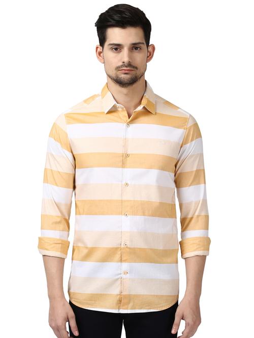 yellow striped casual shirt - 17506608 - Very Small Image - 1