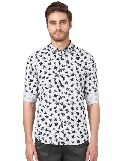 white printed casual shirt - 17506635 - Very Small Image - 1