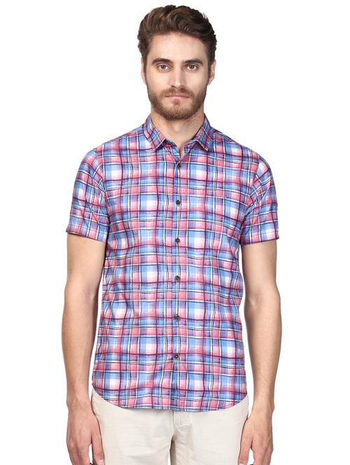 pink checkered casual shirt - 17506668 - Very Small Image - 1