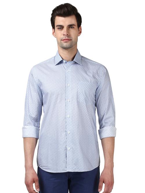 blue printed casual shirt - 17506695 - Very Small Image - 1