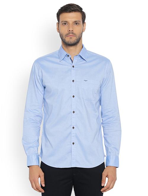 light blue solid casual shirt - 17506701 - Very Small Image - 1