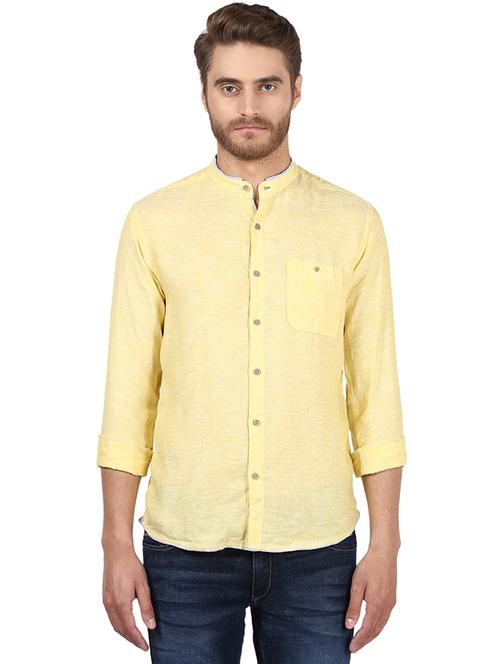 yellow solid casual shirt - 17506782 - Very Small Image - 1