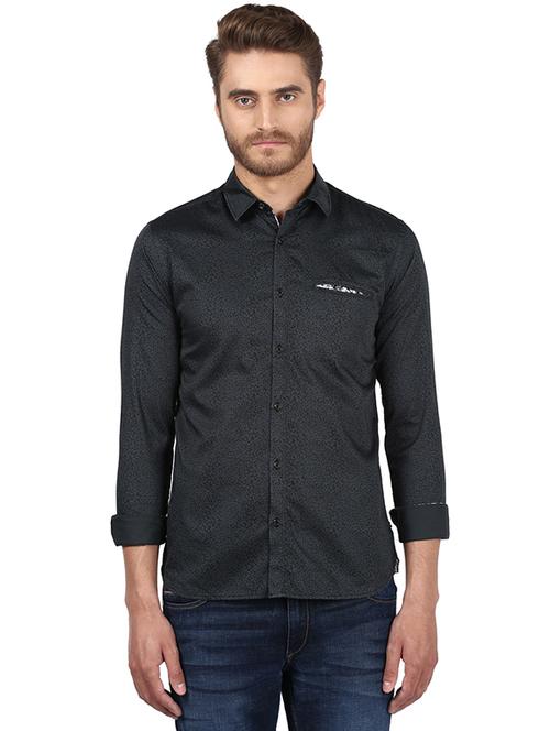 grey solid casual shirt - 17506809 - Very Small Image - 1