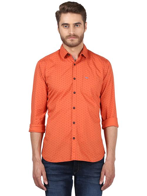 orange printed casual shirt - 17506818 - Very Small Image - 1