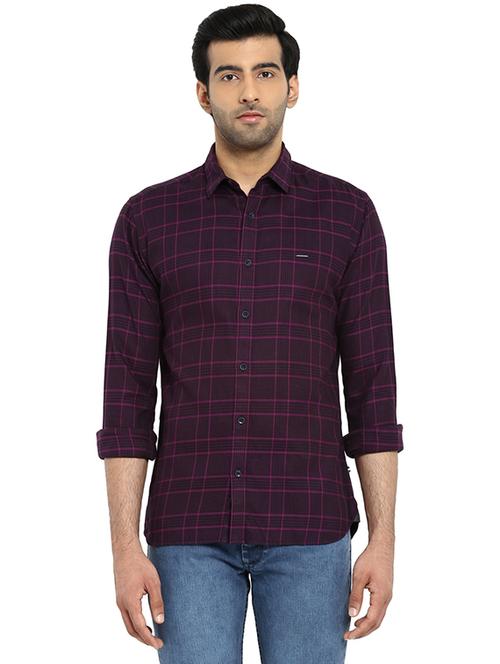 purple check casual shirt - 17506835 - Very Small Image - 1