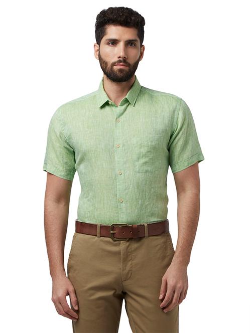 green solid casual shirt - 17506855 - Very Small Image - 1