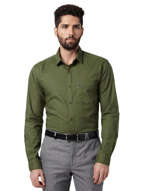 green solid casual shirt - 17506885 - Very Small Image - 1