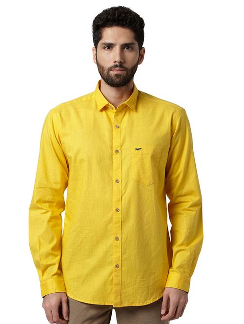 yellow solid casual shirt - 17506887 - Very Small Image - 1