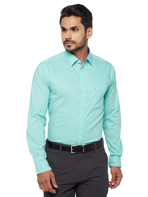green solid casual shirt - 17506913 - Very Small Image - 1