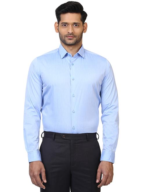 light blue solid casual shirt - 17506915 - Very Small Image - 1