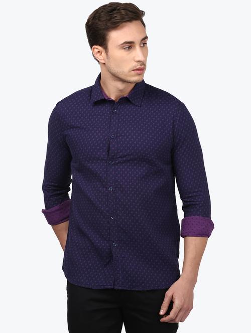 purple printed casual shirt - 17506943 - Very Small Image - 1