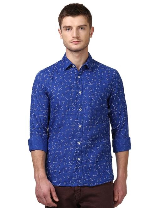 blue printed casual shirt - 17506998 - Very Small Image - 1