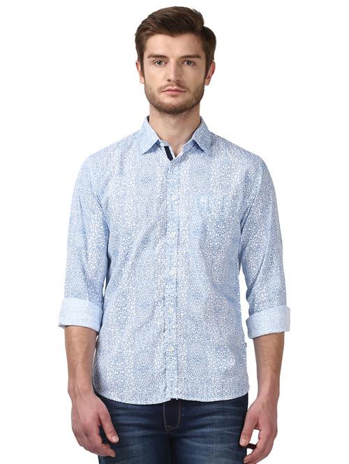 light blue printed casual shirt - 17507019 - Very Small Image - 1