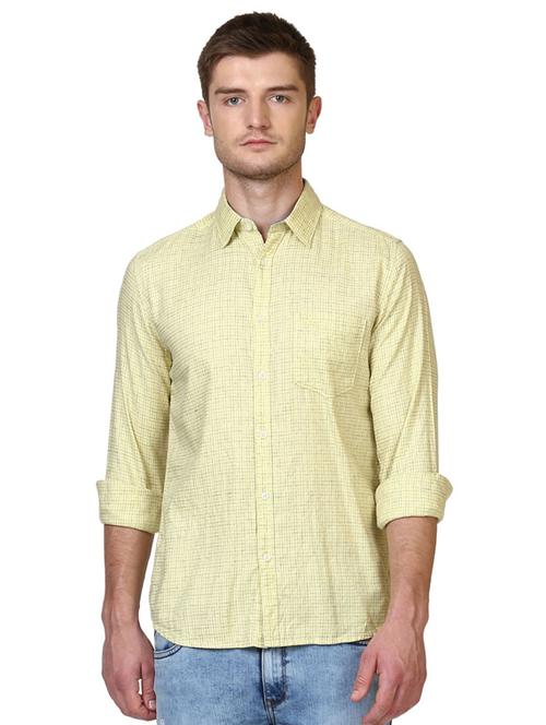 mellow yellow self design casual shirt - 17507025 - Very Small Image - 1