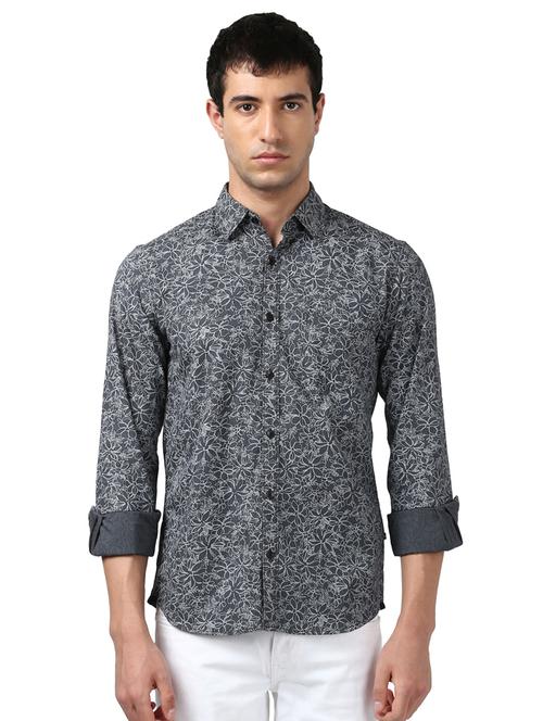 grey floral casual shirt - 17507049 - Very Small Image - 1
