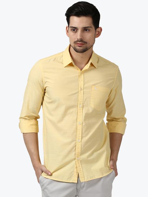yellow solid casual shirt - 17507079 - Very Small Image - 1