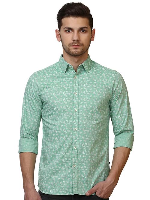 green printed casual shirt - 17507169 - Very Small Image - 1