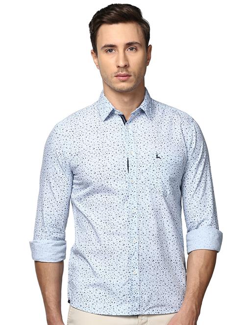 light blue printed casual shirt - 17507177 - Very Small Image - 1
