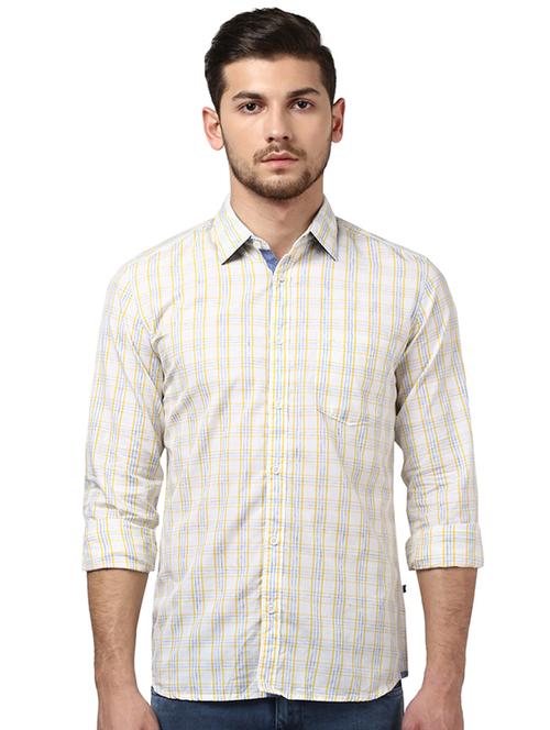 yellow checkered casual shirt - 17507195 - Very Small Image - 1