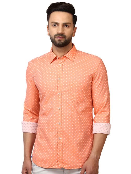 orange printed casual shirt - 17507234 - Very Small Image - 1