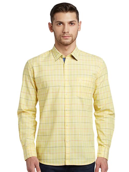 yellow checkered casual shirt - 17507244 - Very Small Image - 1