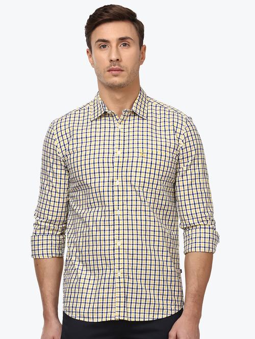 yellow checkered casual shirt - 17507246 - Very Small Image - 1