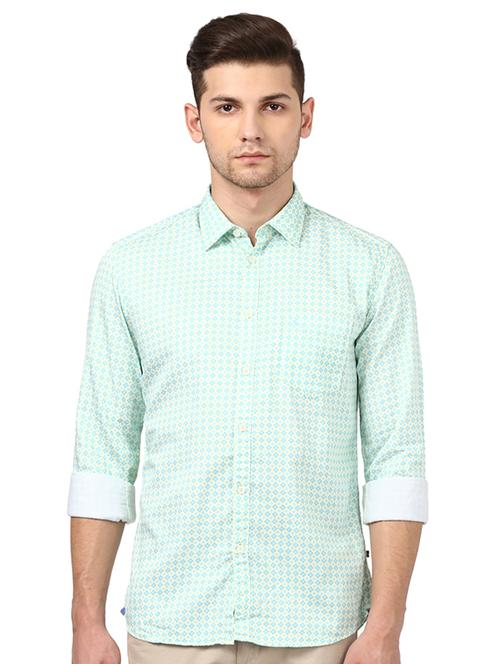 green printed casual shirt - 17507286 - Very Small Image - 1