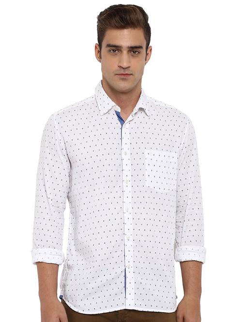 white printed casual shirt - 17507348 - Very Small Image - 1