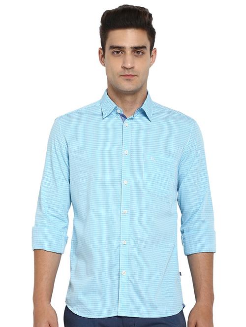 light blue checkered casual shirt - 17507349 - Very Small Image - 1