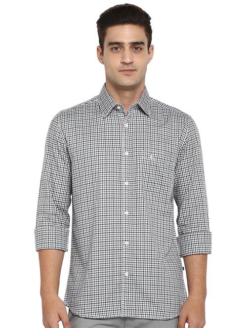 grey checkered casual shirt - 17507355 - Very Small Image - 1