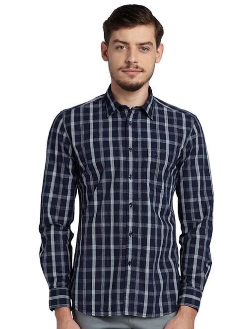 blue check casual shirt - 17507360 - Very Small Image - 1