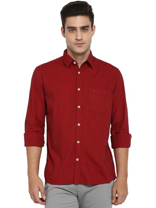 red solid casual shirt - 17507376 - Very Small Image - 1