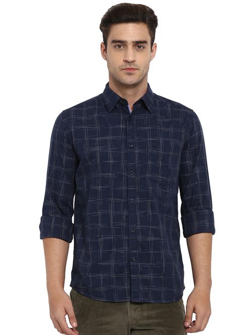 blue check casual shirt - 17507385 - Very Small Image - 1