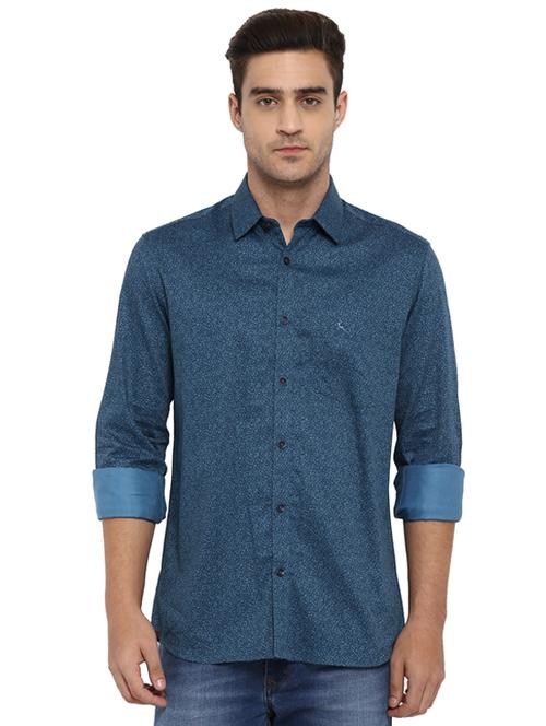 blue solid casual shirt - 17507401 - Very Small Image - 1