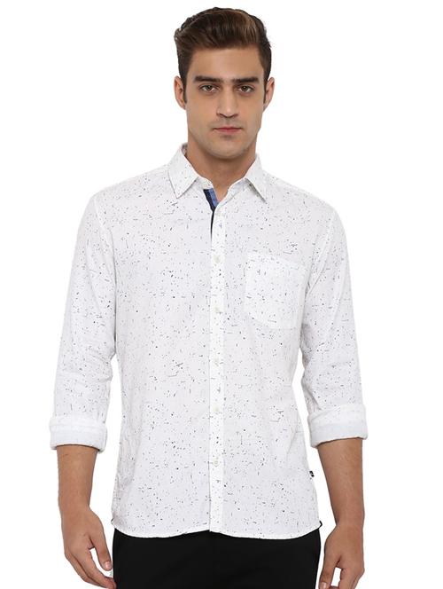 white printed casual shirt - 17507413 - Very Small Image - 1