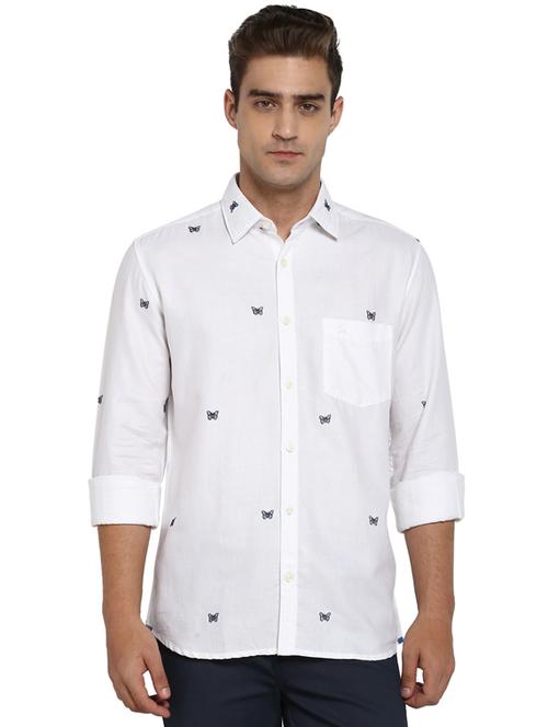 white printed casual shirt - 17507431 - Very Small Image - 1