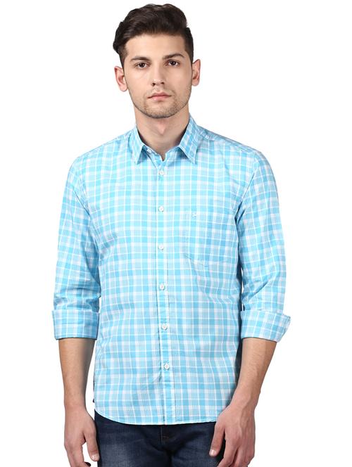 light blue checkered casual shirt - 17507460 - Very Small Image - 1