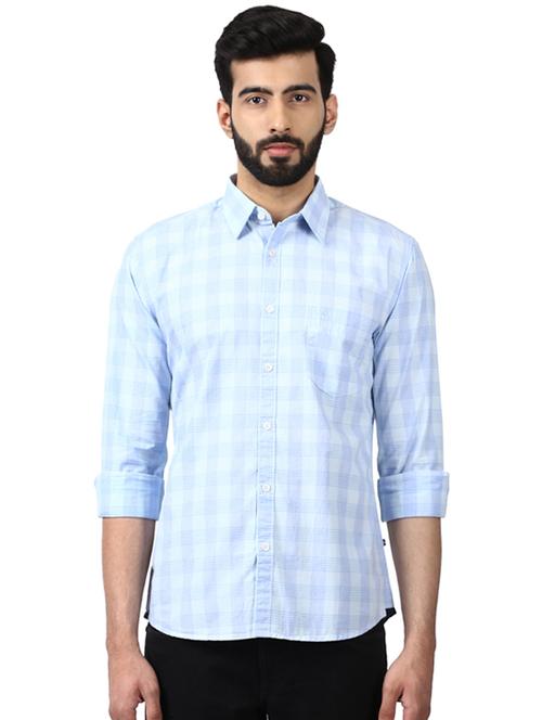 light blue checkered casual shirt - 17507474 - Very Small Image - 1