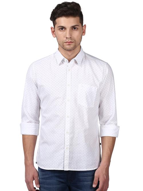 white printed casual shirt - 17507481 - Very Small Image - 1