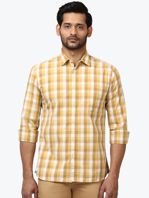yellow checkered casual shirt - 17507491 - Very Small Image - 1