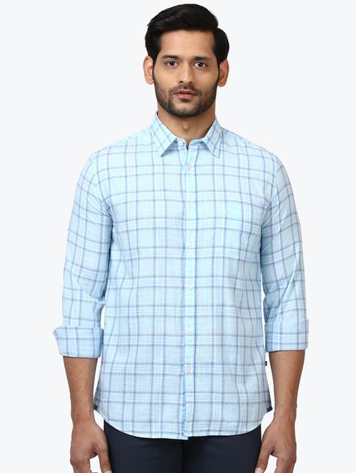light blue checkered casual shirt - 17507499 - Very Small Image - 1