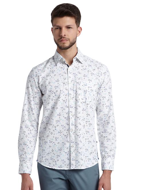 white floral casual shirt - 17507509 - Very Small Image - 1